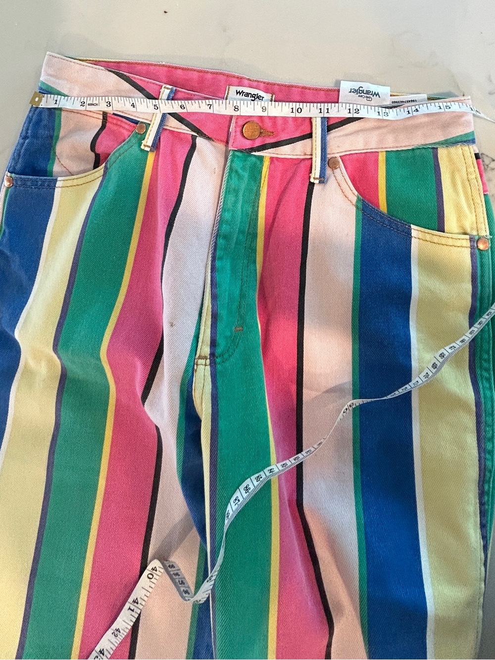 Wrangler Wanderer 622 High Rise Flare Jeans Womens Size 30x34 Multicolor Striped - Picture 8 of 11